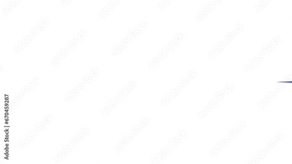 Aufkleber animation of a simple black arrow extending on white background
