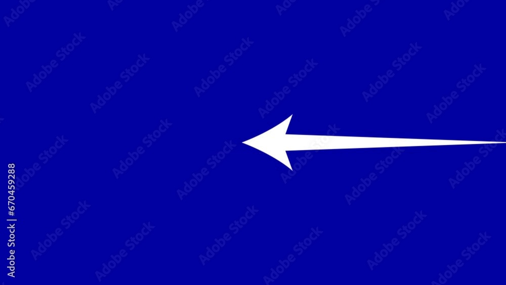 Poster animation of a simple black arrow extending on white background