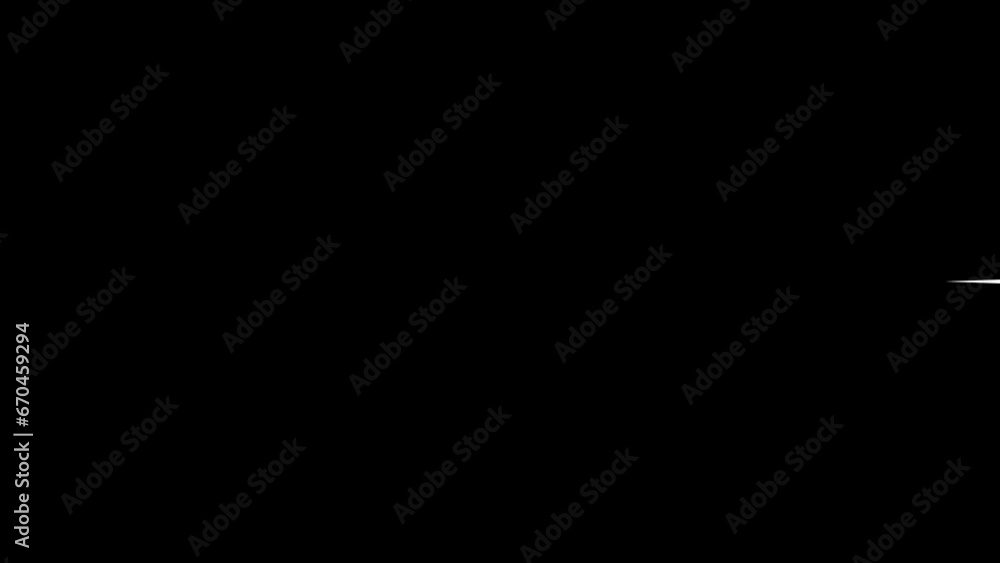 Aufkleber animation of a simple black arrow extending on white background