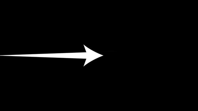 Animation of a simple black arrow extending on white background