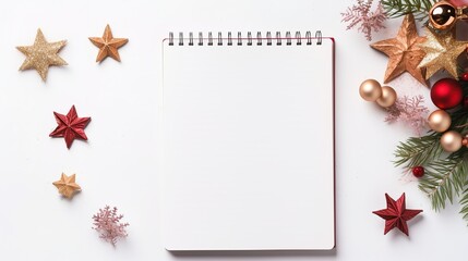 Paper wish list blank for Christmas or New Year, mock up. Generative AI