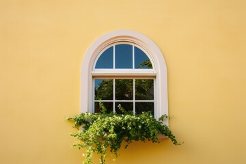 vertical shot of a single pointed arch window