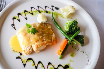 Fish and vegetables plate