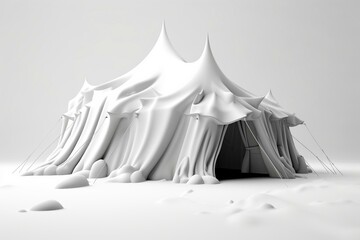 White 3D tent illustration. Generative AI