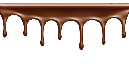 Luscious Chocolate Drip on Dark Background. generative ai