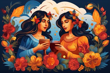 Obraz na płótnie Canvas Hispanic Heritage Month Vector illustration,Generative ai
