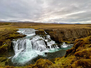 Reykjafoss waterfall in Iceland