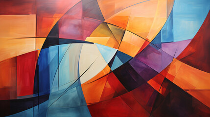 Fototapeta premium A colorful abstract painting with the equality symbol as its focal point