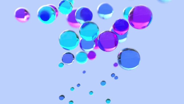 floating colorful glass bubbles