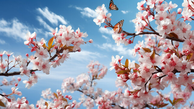 cherry blossom HD 8K wallpaper Stock Photographic Image 