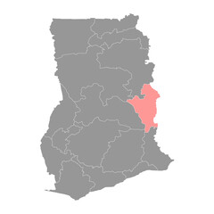 Oti region map, administrative division of Ghana. Vector illustration.