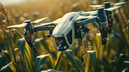 Drones and technology, the future of agriculture - obrazy, fototapety, plakaty