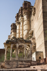 Obraz premium Mehrangarh Fort, Exterior walls, Jodhpur, Rajasthan, India