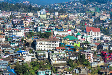 Fototapeta na wymiar View over Kohima city, Nagaland, India