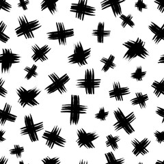 Seamless pattern with hand drawn cross symbols
