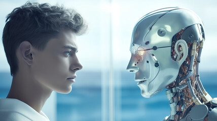 Concept of competition between humans and artificial intelligence robots