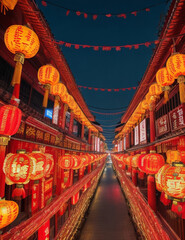 chinese lanterns in the temple