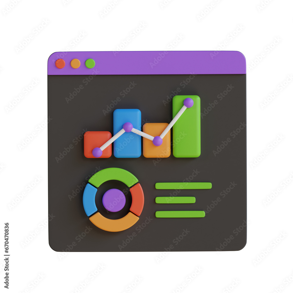 Aufkleber 3d model of statistics. statistics design in 3d. intriguing 3d model of statistics. 3d illustration,