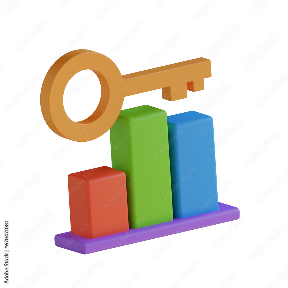 Poster 3d model of colorful keyword ranking. colorful keyword ranking design in 3d. 3d illustration, 3d ele