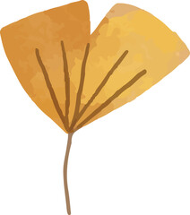 Watercolor Hand draw autumn leaves - 670471024