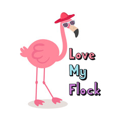 Love My Flock, Cute Pink Flamingo T-shirt Design, Cool Flamingo, Flamingo Lovers