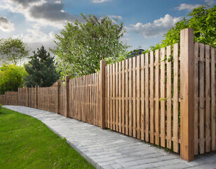 wooden fence in the garden