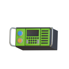 3D Model of Military Communication Radio with Smart Antenna. Tactical 3D Model of Military.
3d illustration, 3d element, 3d rendering. 3d visualization isolated on a transparent background