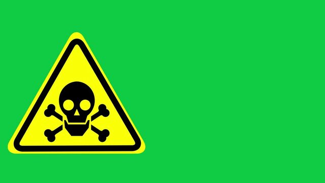 toxic warning triangle sign animated