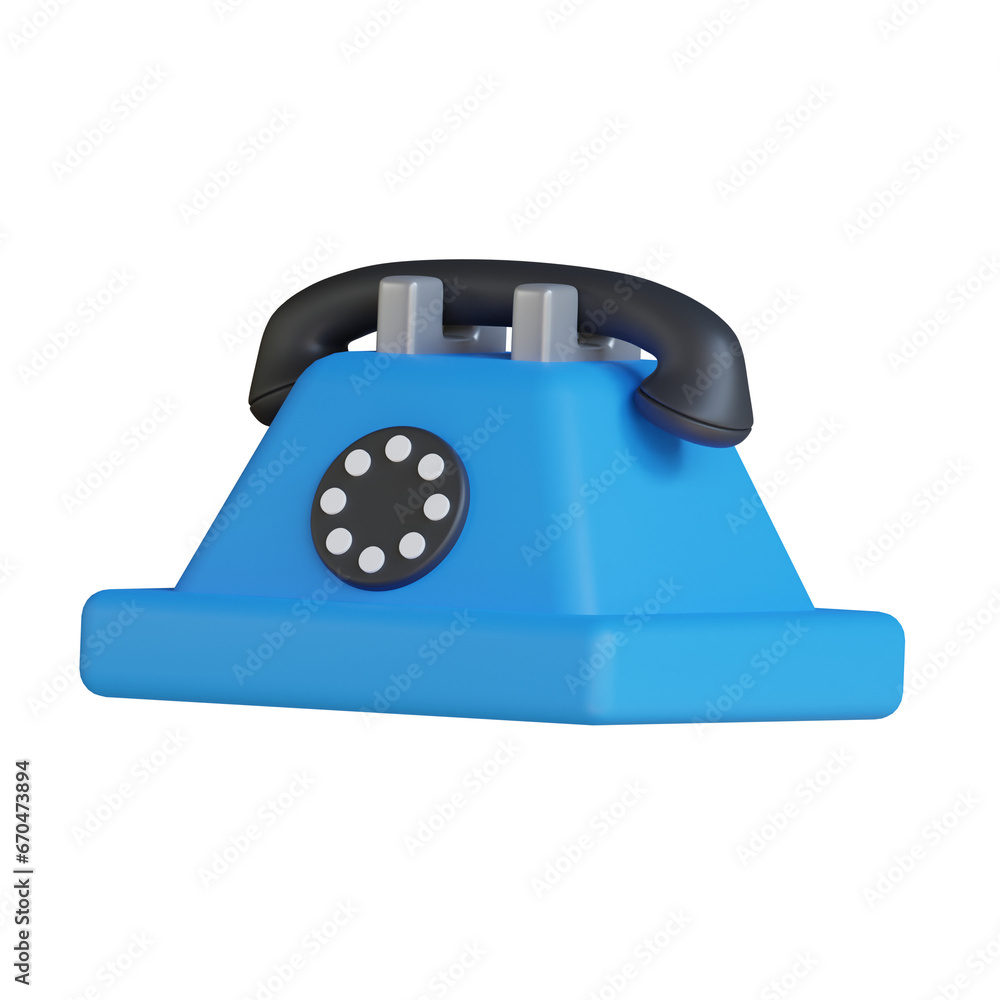Aufkleber 3D Model of Telephone with Classic Design for Easy Communication.
3d illustration, 3d element, 3d rendering. 3d visualization isolated on a transparent background