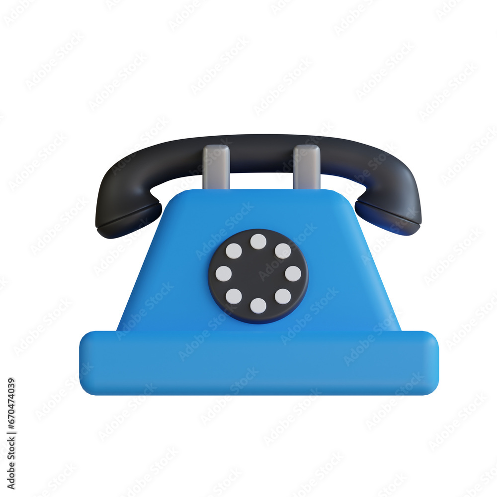 Aufkleber 3D Model of Telephone with Classic Design for Easy Communication.
3d illustration, 3d element, 3d rendering. 3d visualization isolated on a transparent background