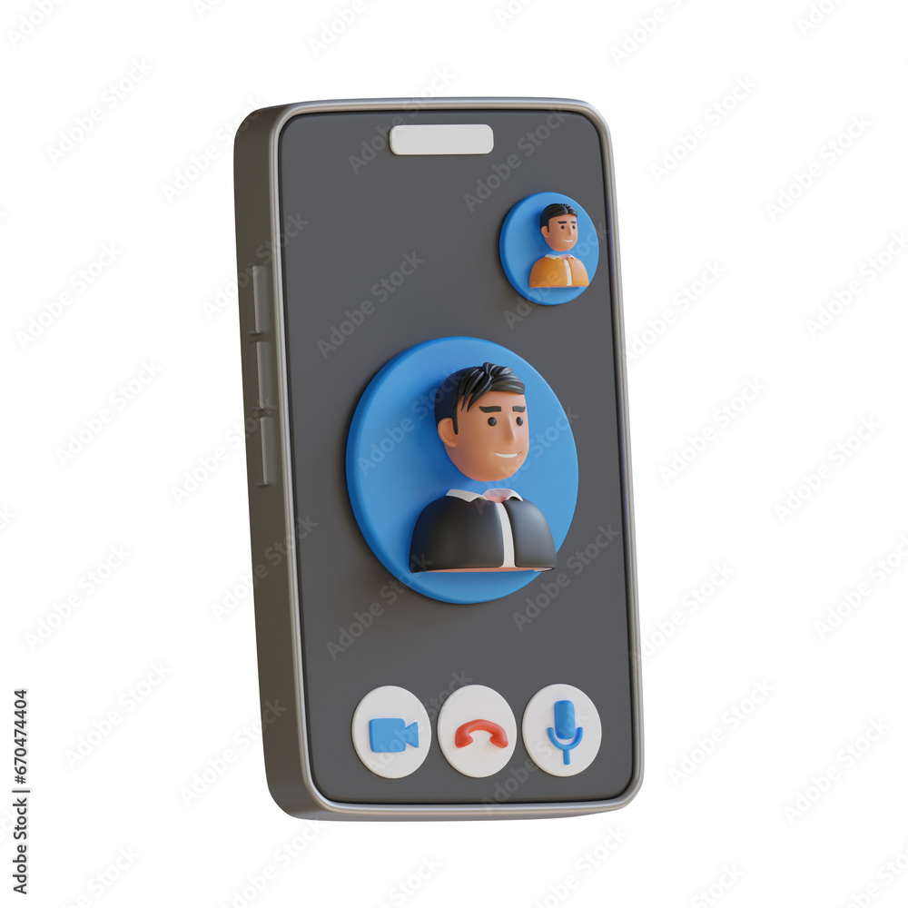 Aufkleber 3D Model of Video Call with Clear Screen Display for Closer Face-to-Face Communication
3d illustration, 3d element, 3d rendering. 3d visualization isolated on a transparent background
