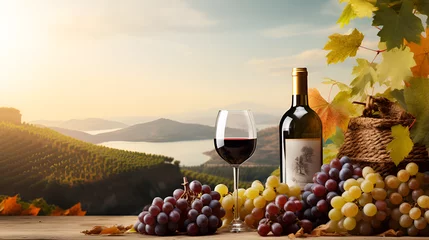 Fotobehang wine and grapes © Aamir
