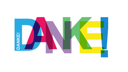 Colored lettering THANK you! for decoration and design, language German