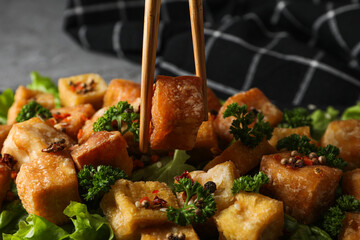 Fried tofu, tasty and delicious fried food