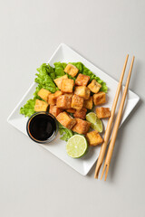 Fried tofu, delicious and tasty fried food