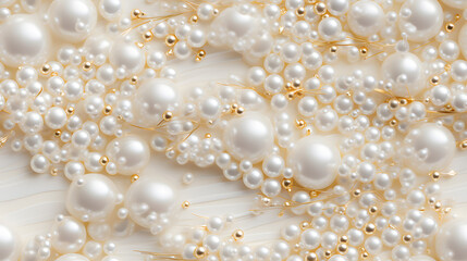 Seamless glowing white gold pearl surface