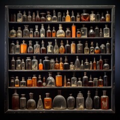Bottles on a shelf