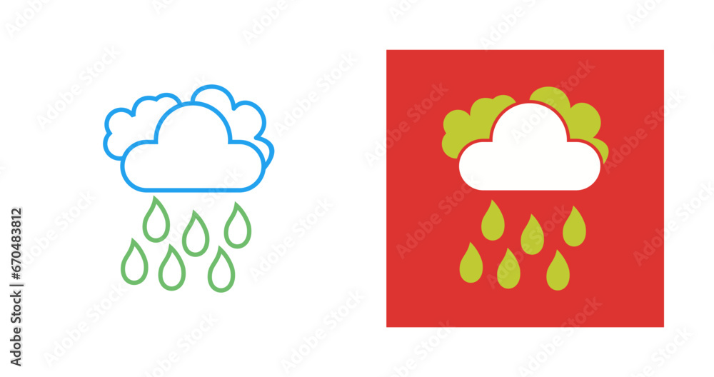 Poster Light Rain Vector Icon