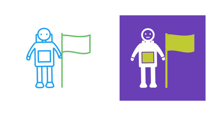 Man with Flag Vector Icon