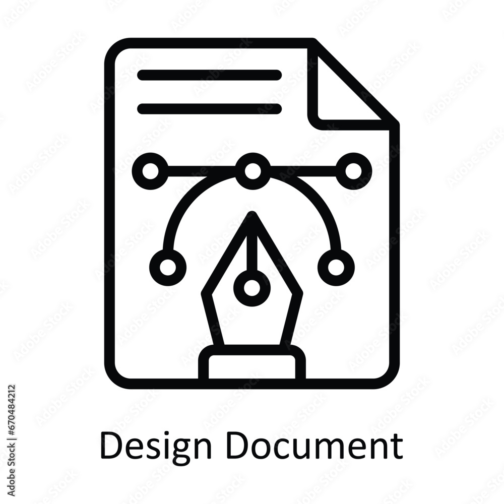 Poster design document vector outline design illustration. symbol on white background eps 10 file