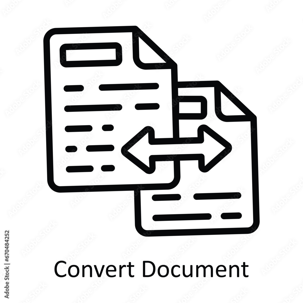 Poster convert document vector outline design illustration. symbol on white background eps 10 file