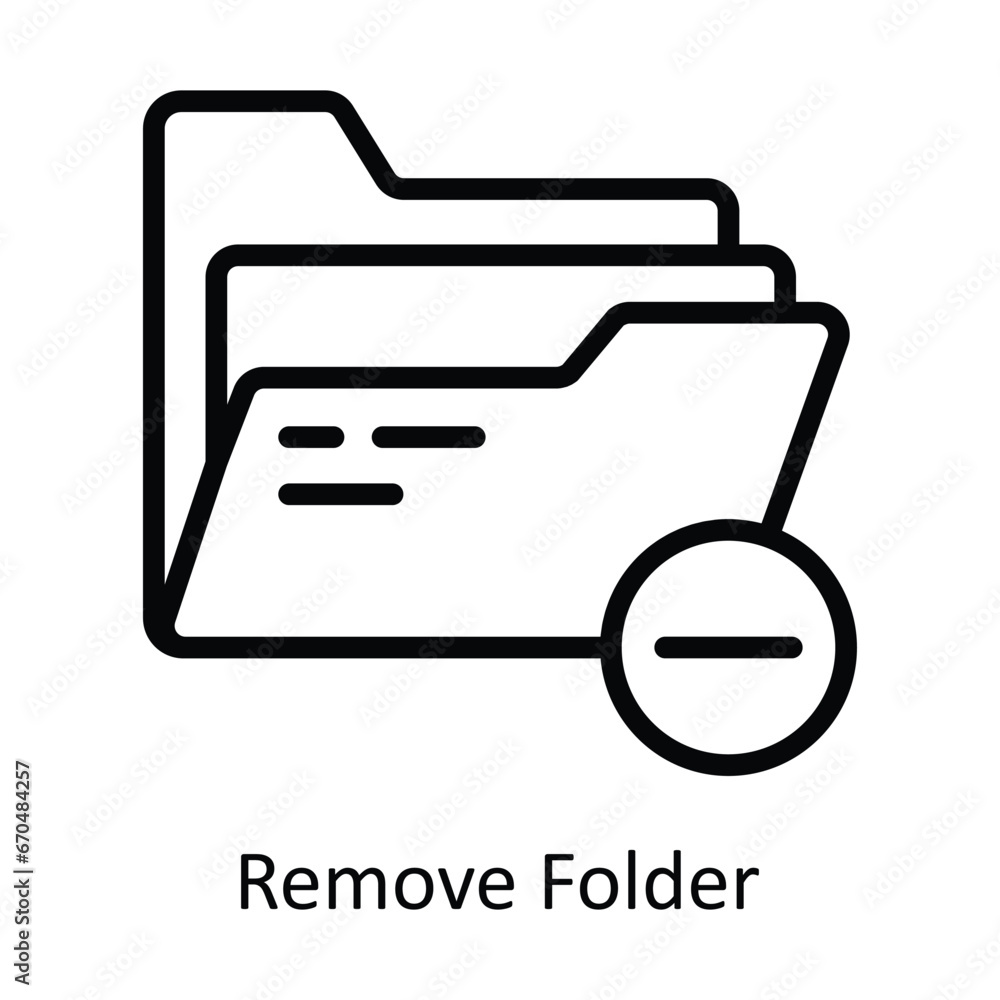 Aufkleber remove folder vector outline design illustration. symbol on white background eps 10 file