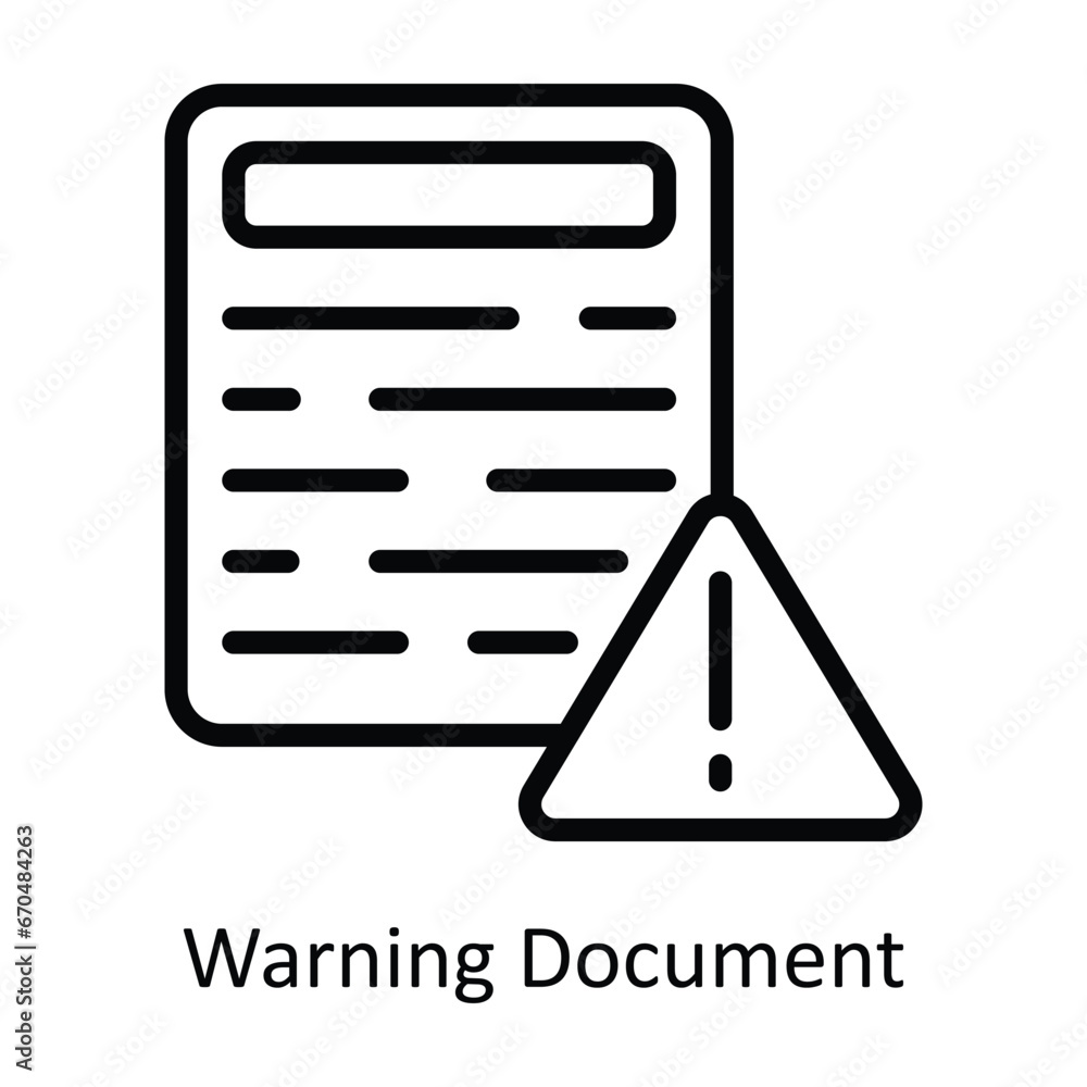 Poster warning document vector outline design illustration. symbol on white background eps 10 file