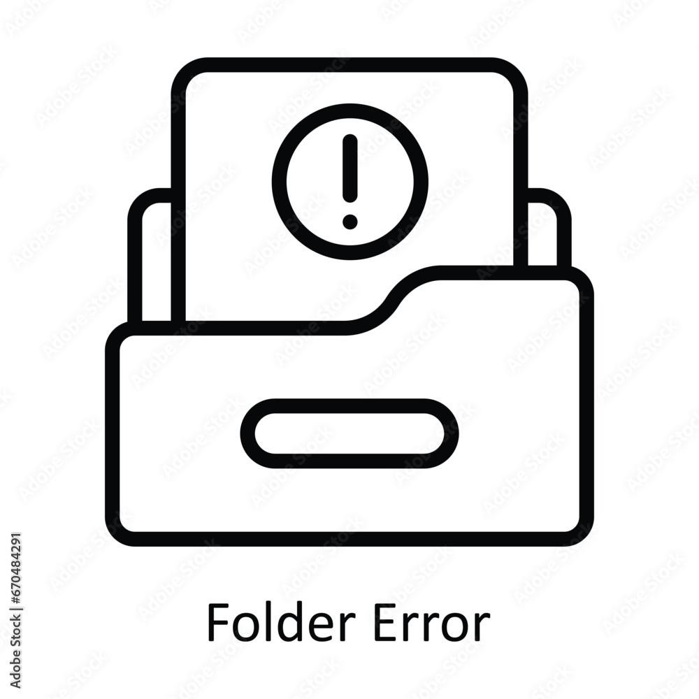 Poster folder error vector outline design illustration. symbol on white background eps 10 file