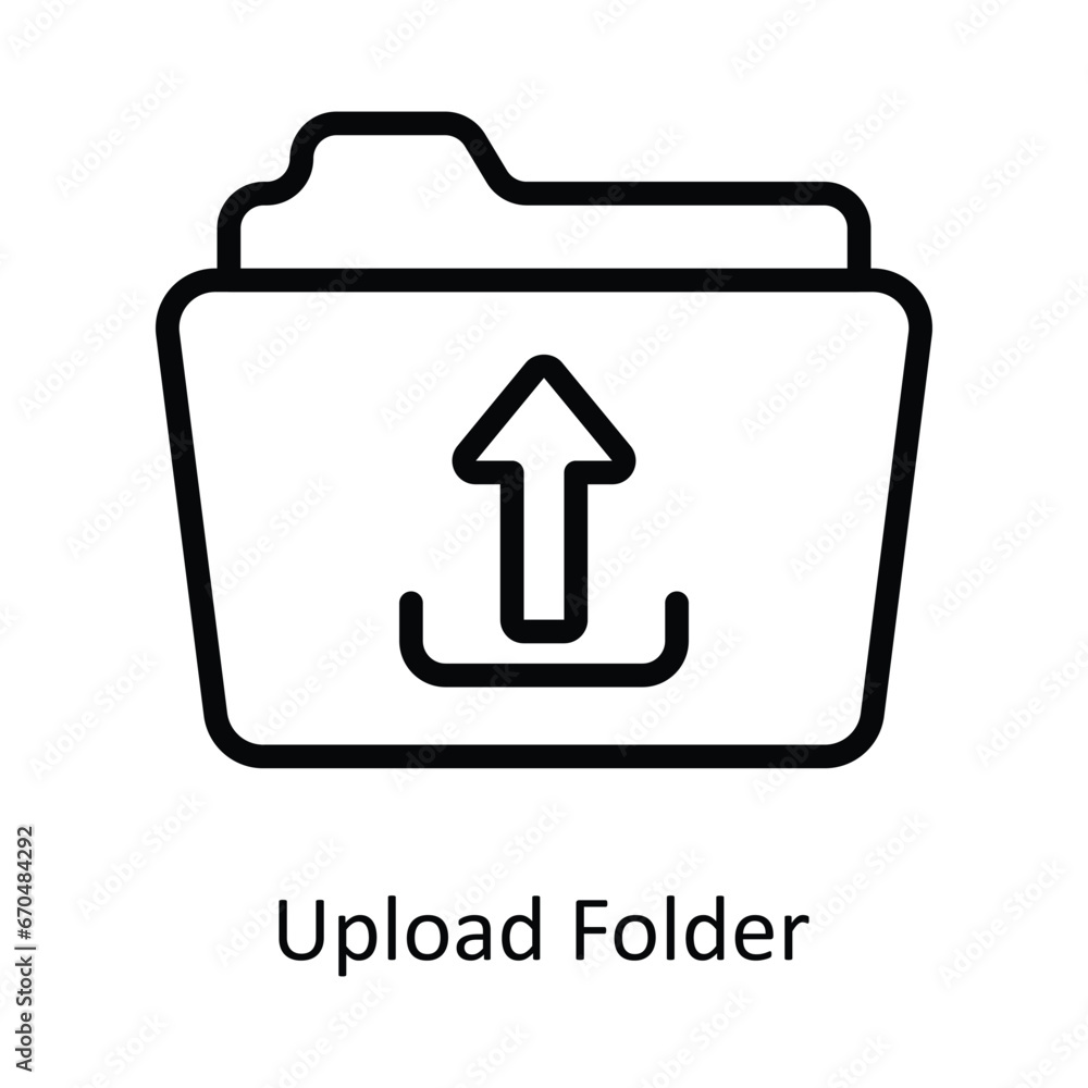 Aufkleber upload folder vector outline design illustration. symbol on white background eps 10 file