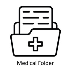Medical Folder vector outline Design illustration. Symbol on White background EPS 10 File 