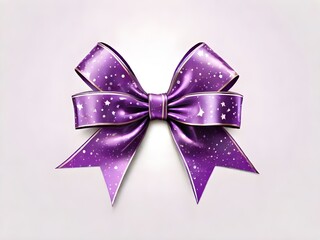 purple bow with ribbon