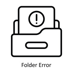 Folder Error vector outline Design illustration. Symbol on White background EPS 10 File 