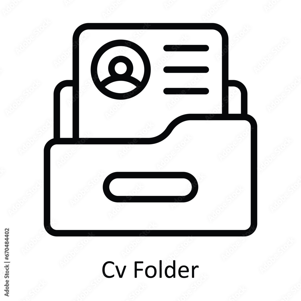 Poster cv folder vector outline design illustration. symbol on white background eps 10 file