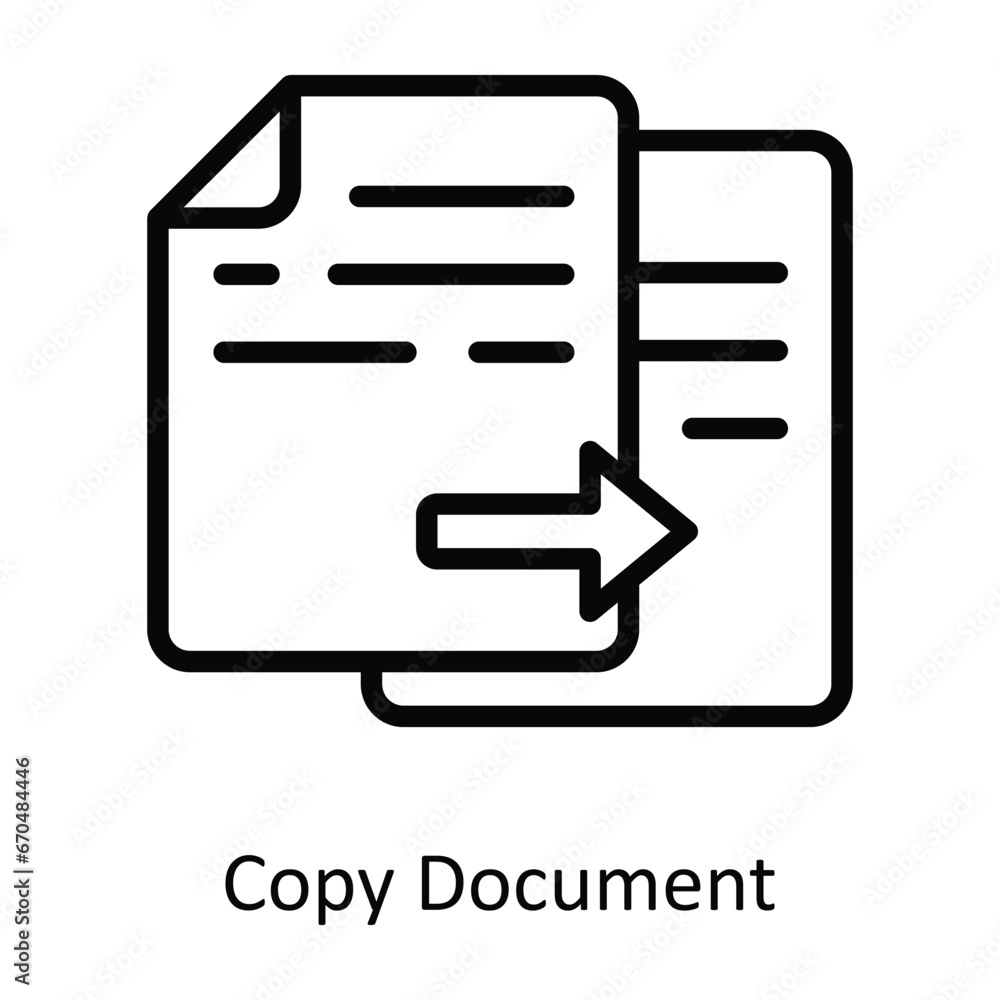 Poster copy document vector outline design illustration. symbol on white background eps 10 file